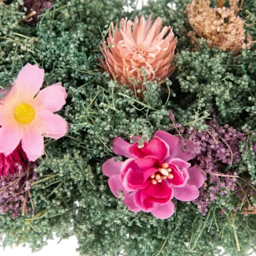 Specialty Wreaths*Northlight 13" Pink Rose And Purple Thistle Mixed Floral Spring Wreath