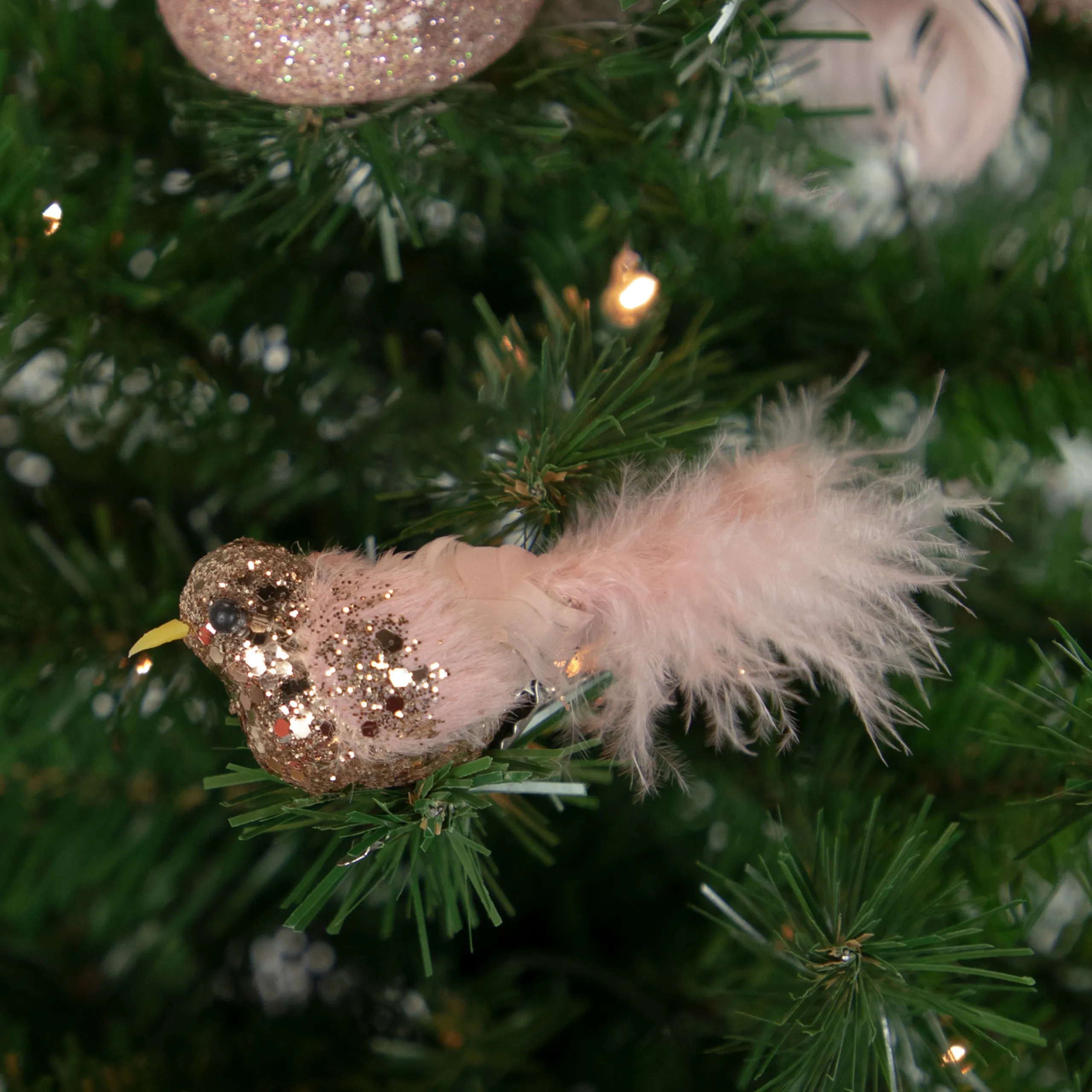 Northlight Animals>4" Pink Sequin Clip On Bird Christmas Ornament