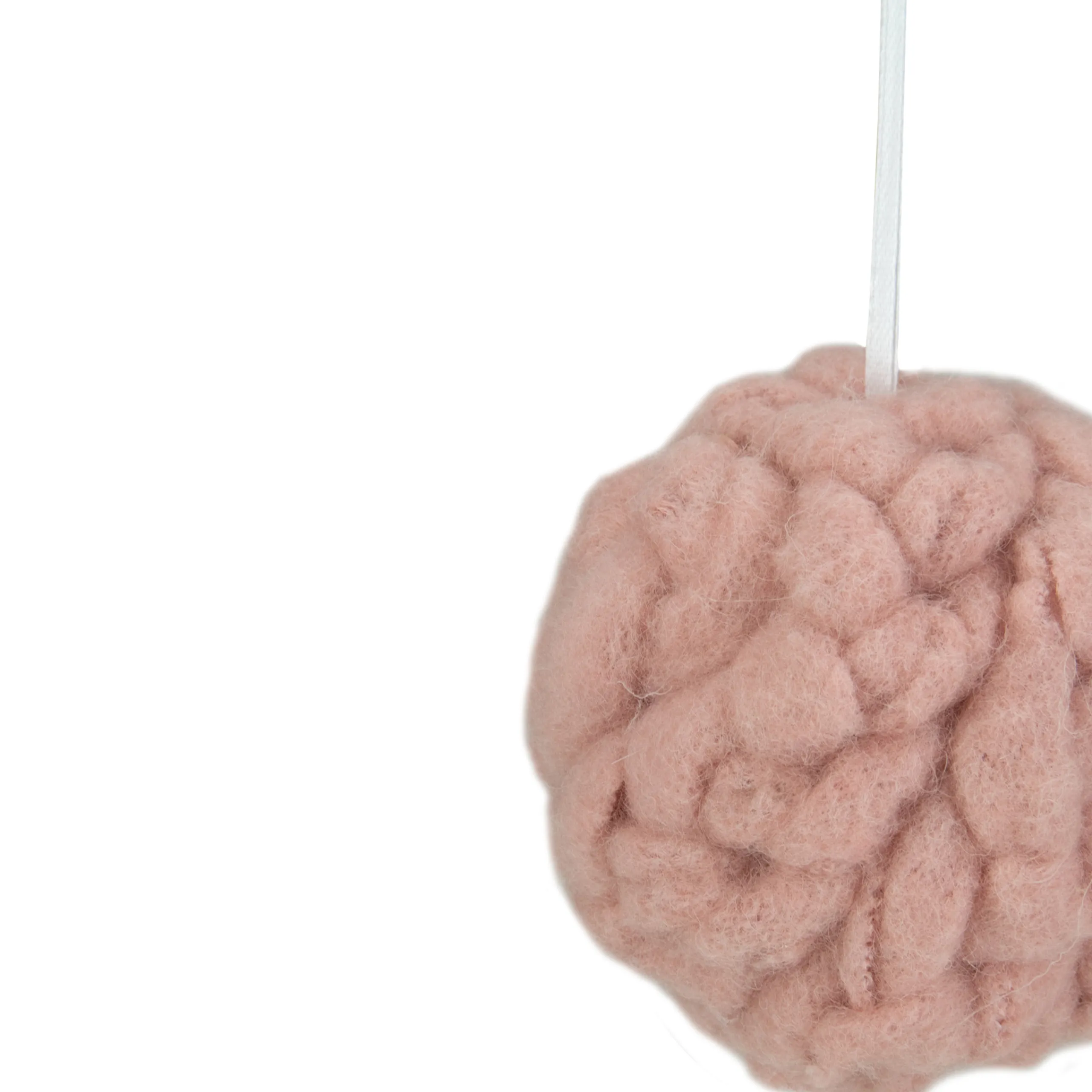 Northlight Balls>3.75" Pink Woven Yarn Ball Hanging Christmas Ornament