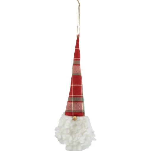 Northlight Santa Claus>11" Plaid Green And Red Santa Head With A Warm Hat Christmas Ornament