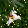 Northlight Animals>6.5" Plush Leaping Rainbow Unicorn Christmas Ornament