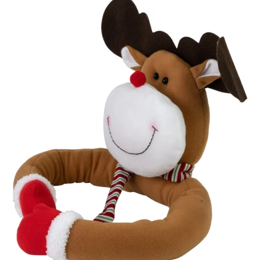 Unlit Tree Toppers*Northlight 26" Plush Reindeer Christmas Tree Topper, Unlit