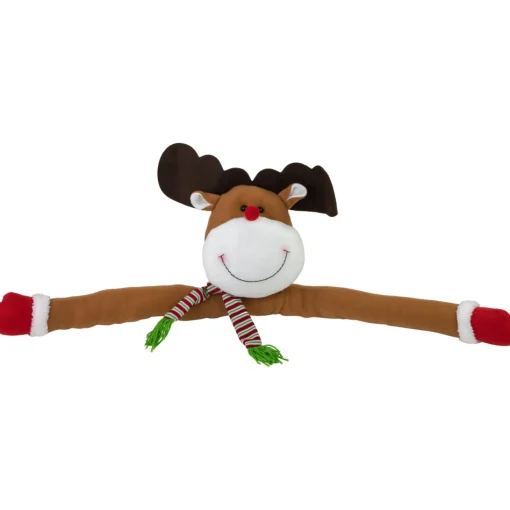 Unlit Tree Toppers*Northlight 26" Plush Reindeer Christmas Tree Topper, Unlit