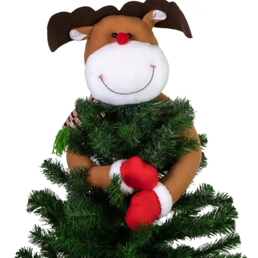 Unlit Tree Toppers*Northlight 26" Plush Reindeer Christmas Tree Topper, Unlit