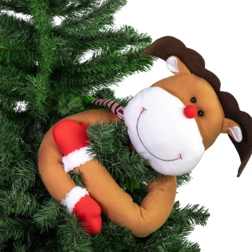 Unlit Tree Toppers*Northlight 26" Plush Reindeer Christmas Tree Topper, Unlit