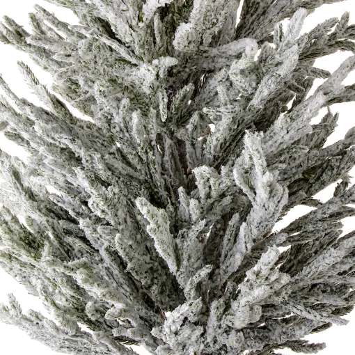 Contemporary Home Living 3 And 3.5 Feet Tall>3' Potted Flock Norfolk Outdoor Artificial Christmas Tree, Unlit