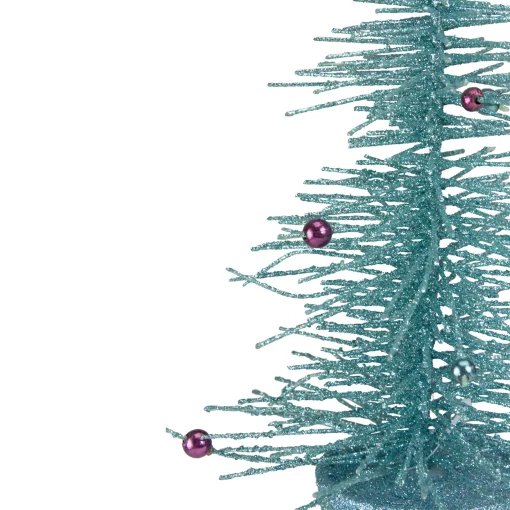 Allstate 2.5 Feet Tall And Smaller>11" Potted Glittered Spike Tabletop Artificial Christmas Tree – Unlit