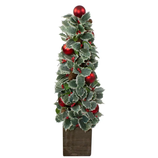 Allstate Potted Trees>2.75' Potted Pine Cone And Berry Holly Pencil Artificial Christmas Tree - Unlit