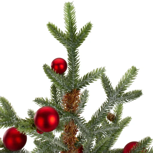 Northlight Potted Trees>18" Potted Pine With Red Ornaments Medium Artificial Christmas Tree – Unlit