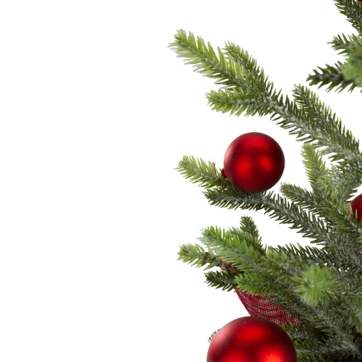 Northlight Potted Trees>18" Potted Pine With Red Ornaments Medium Artificial Christmas Tree – Unlit