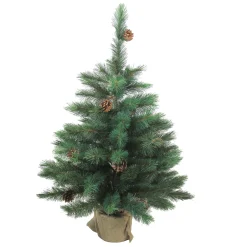 Northlight 3 And 3.5 Feet Tall>3' Potted Royal Oregon Pine Burlap Base Full Artificial Christmas Tree - Unlit