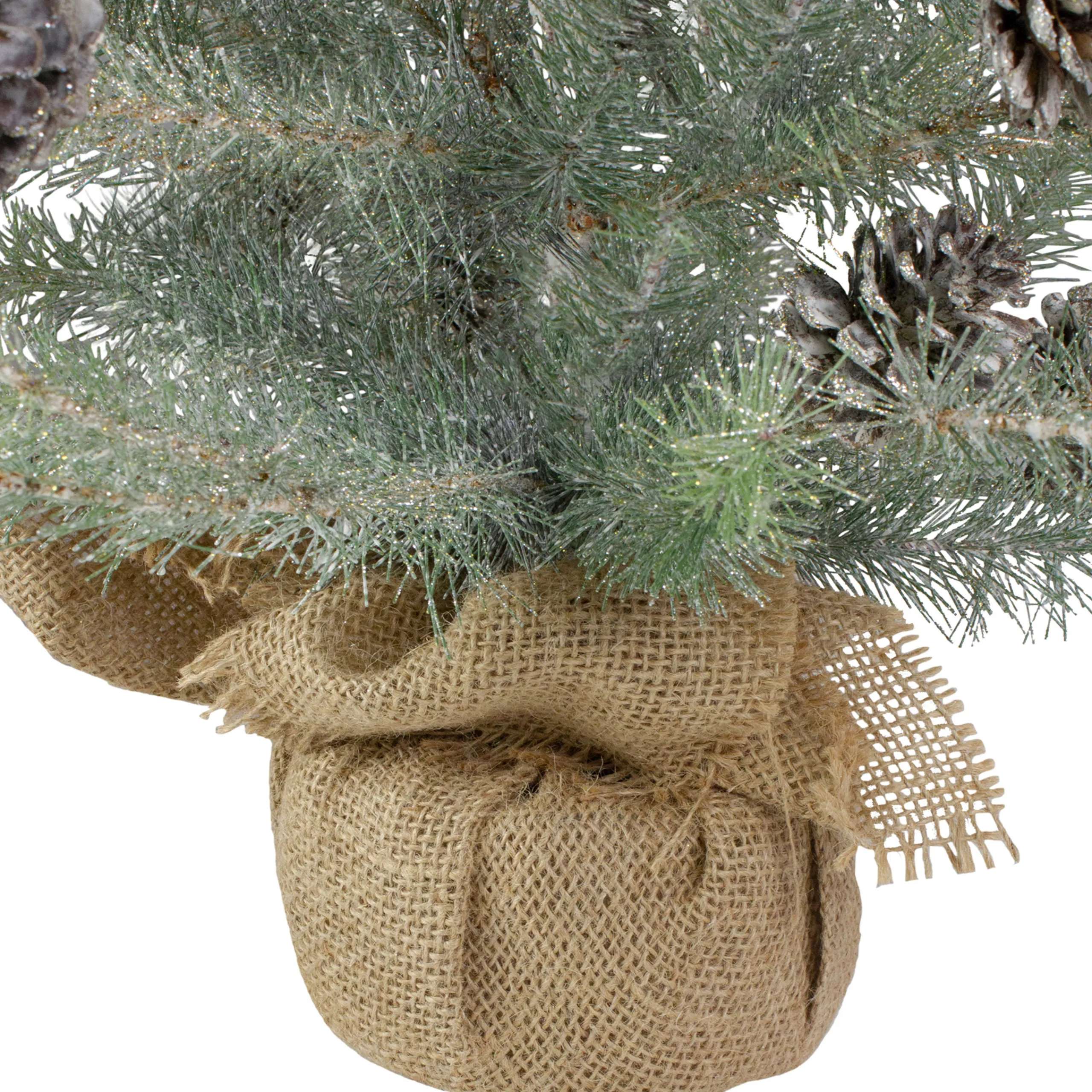 Napa Home & Garden 2.5 Feet Tall And Smaller>2' Potted Vintage Glittered Pine Full Artificial Christmas Tree - Unlit
