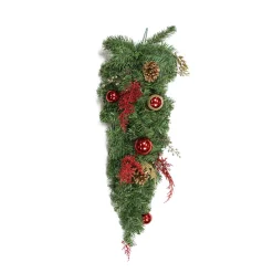 Unlit Teardrops*DAK 30" Pre-Decorated Artificial Christmas Teardrop Swag - Unlit
