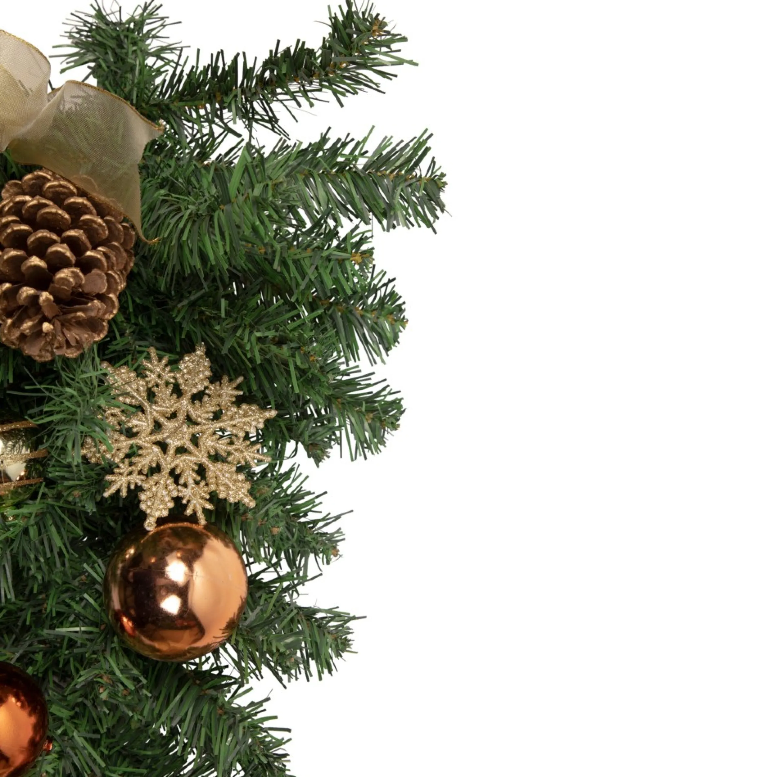 Unlit Teardrops*Northlight 26" Pre-Decorated Ball Ornaments And Bows Artificial Christmas Teardrop Swag, Unlit