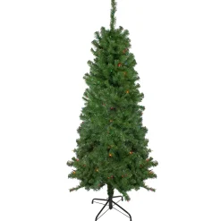 Northlight 6 And 6.5 Feet Tall>6' Pre-Lit Alberta Pine Slim Artificial Christmas Tree - Multi Lights