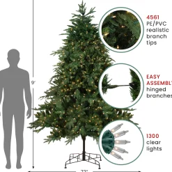 Northlight 9 And 9.5 Feet Tall></noscript>9' Pre-Lit Aurora Spruce Full Artificial Christmas Tree - Clear Lights