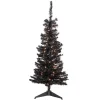 Northlight Black Trees>4' Pre-Lit Black Artificial Tinsel Christmas Tree, Clear Lights