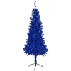 Northlight Blue Trees>6' Pre-Lit Blue Artificial Tinsel Christmas Tree, Clear Lights