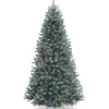 National Tree Company 7 And 7.5 Feet Tall>7' Pre-Lit Blue Full North Valley Spruce Artificial Christmas Tree, Clear Lights