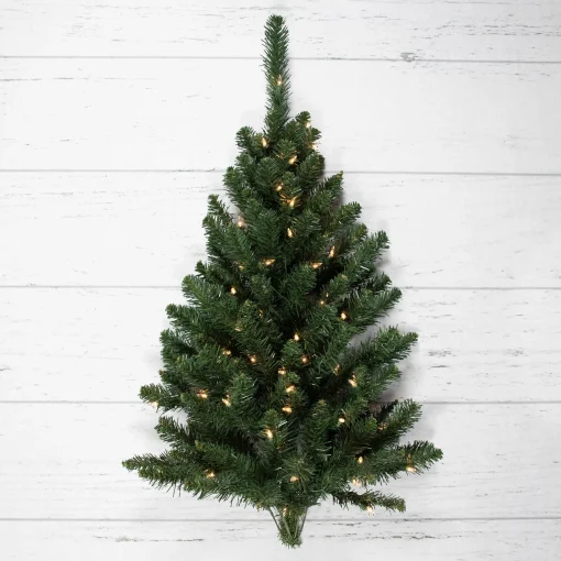 Northlight 3 And 3.5 Feet Tall>3' Pre-Lit Buffalo Fir Artificial Christmas Wall Or Door Tree, Clear Dura Lights