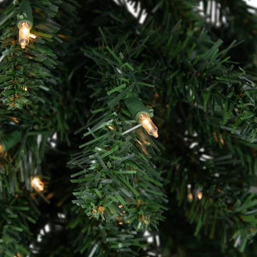 Northlight 3 And 3.5 Feet Tall>3' Pre-Lit Buffalo Fir Artificial Christmas Wall Or Door Tree, Clear Dura Lights
