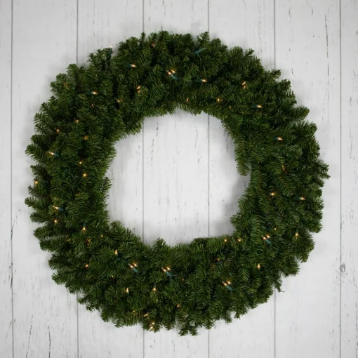 Pre-Lit Wreaths*Northlight 36" Pre-Lit Canadian Pine Artificial Christmas Wreath, Clear Lights