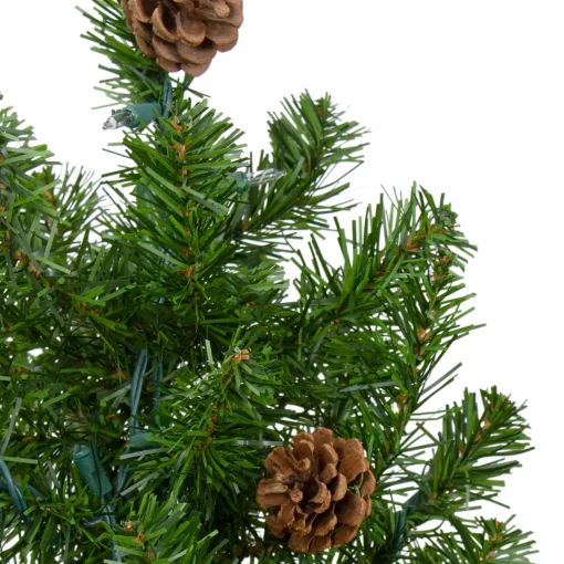 Northlight 3 And 3.5 Feet Tall>3' Pre-Lit Canadian Pine With Pine Cones Artificial Christmas Tree - Clear Lights