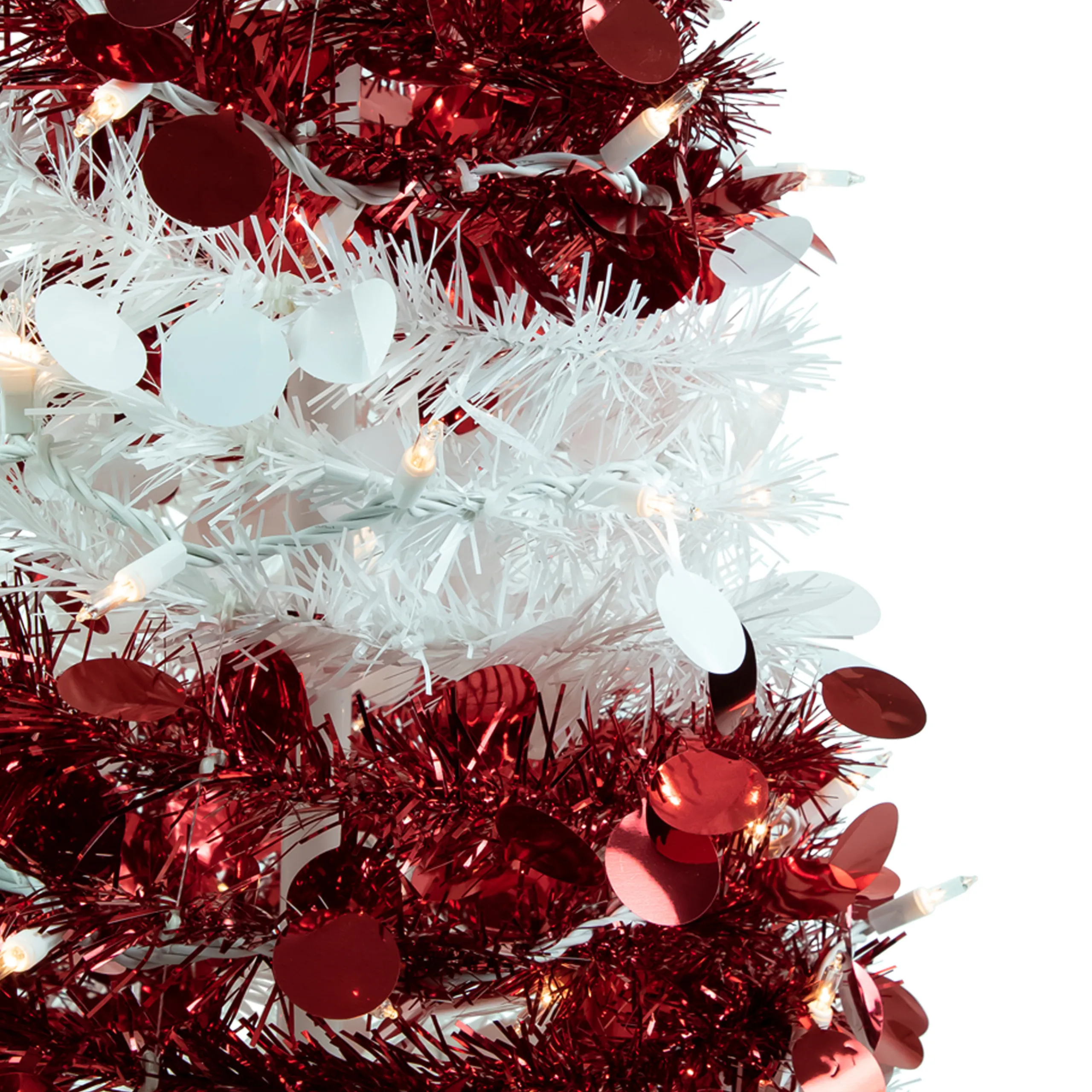 Northlight Pop Up Trees>6' Pre-Lit Candy Cane Pop-Up Artificial Christmas Tree, Clear Lights