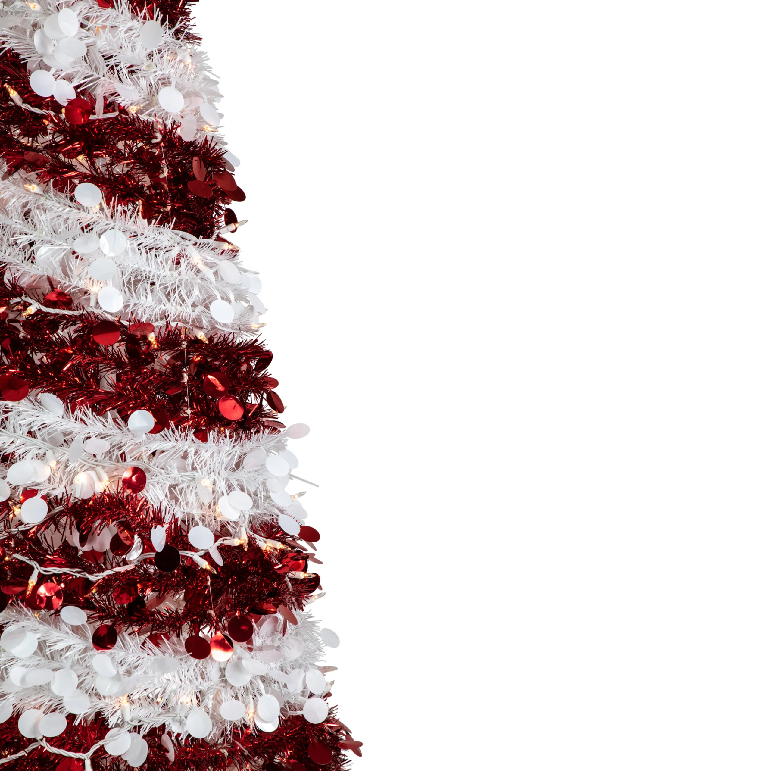 Northlight Pop Up Trees>6' Pre-Lit Candy Cane Pop-Up Artificial Christmas Tree, Clear Lights