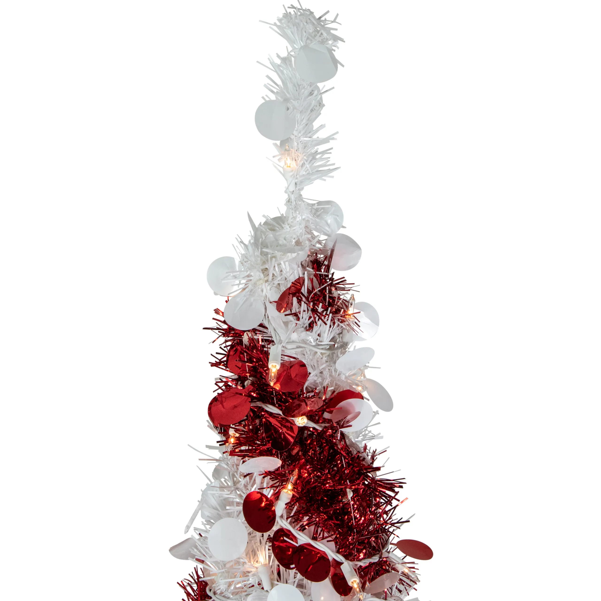 Northlight Pop Up Trees>6' Pre-Lit Candy Cane Pop-Up Artificial Christmas Tree, Clear Lights