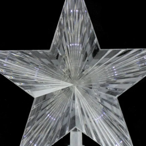 Star Tree Toppers*Northlight 8" Pre-Lit Clear Crystal Star Christmas Tree Topper - Clear Led Lights