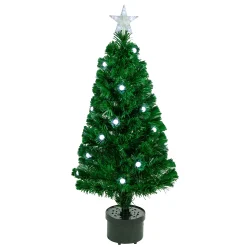 Northlight Fiber Optic Trees>3' Pre-Lit Color Changing Fiber Optic Artificial Christmas Tree With Balls