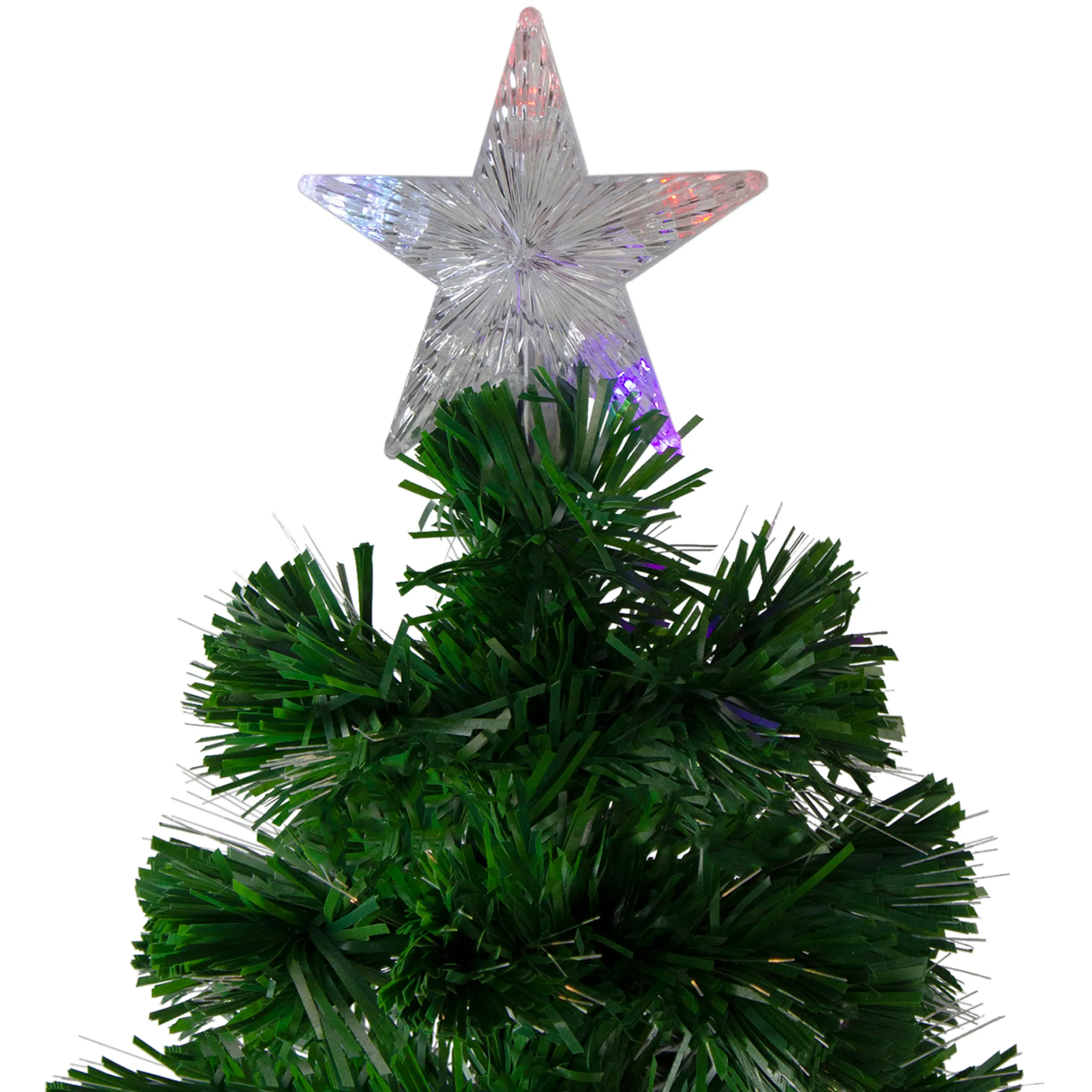Northlight 4 And 4.5 Feet Tall>4' Pre-Lit Color Changing Fiber Optic Artificial Christmas Tree With Snowflakes