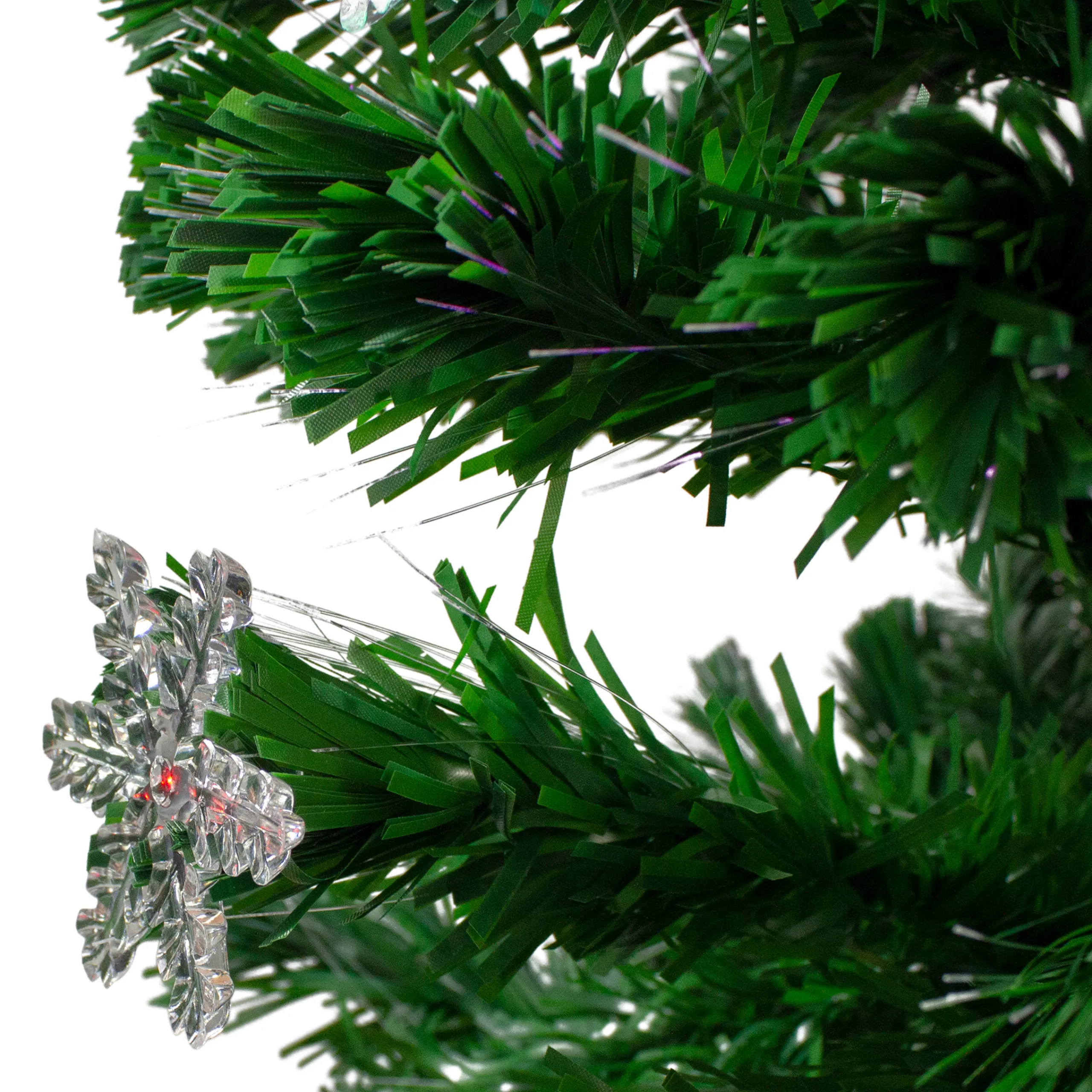 Northlight 4 And 4.5 Feet Tall>4' Pre-Lit Color Changing Fiber Optic Artificial Christmas Tree With Snowflakes