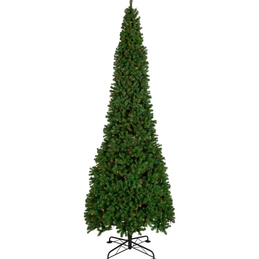 Northlight 15 Feet And Taller>16' Pre-Lit Commercial Pendleton Spruce Slim Artificial Christmas Tree, Multicolor Lights