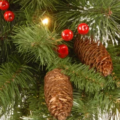 National Tree Company Wall Trees></noscript>3' Pre-Lit Crestwood Spruce Artificial Christmas Half Tree, White Led Lights