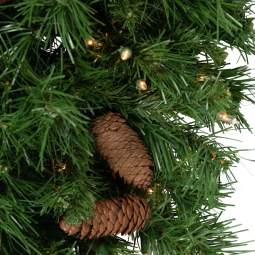 Pre-Lit Teardrops*Northlight 30" Pre-Lit Dakota Red Pine Artificial Christmas Teardrop Swag, Clear Dura Lights