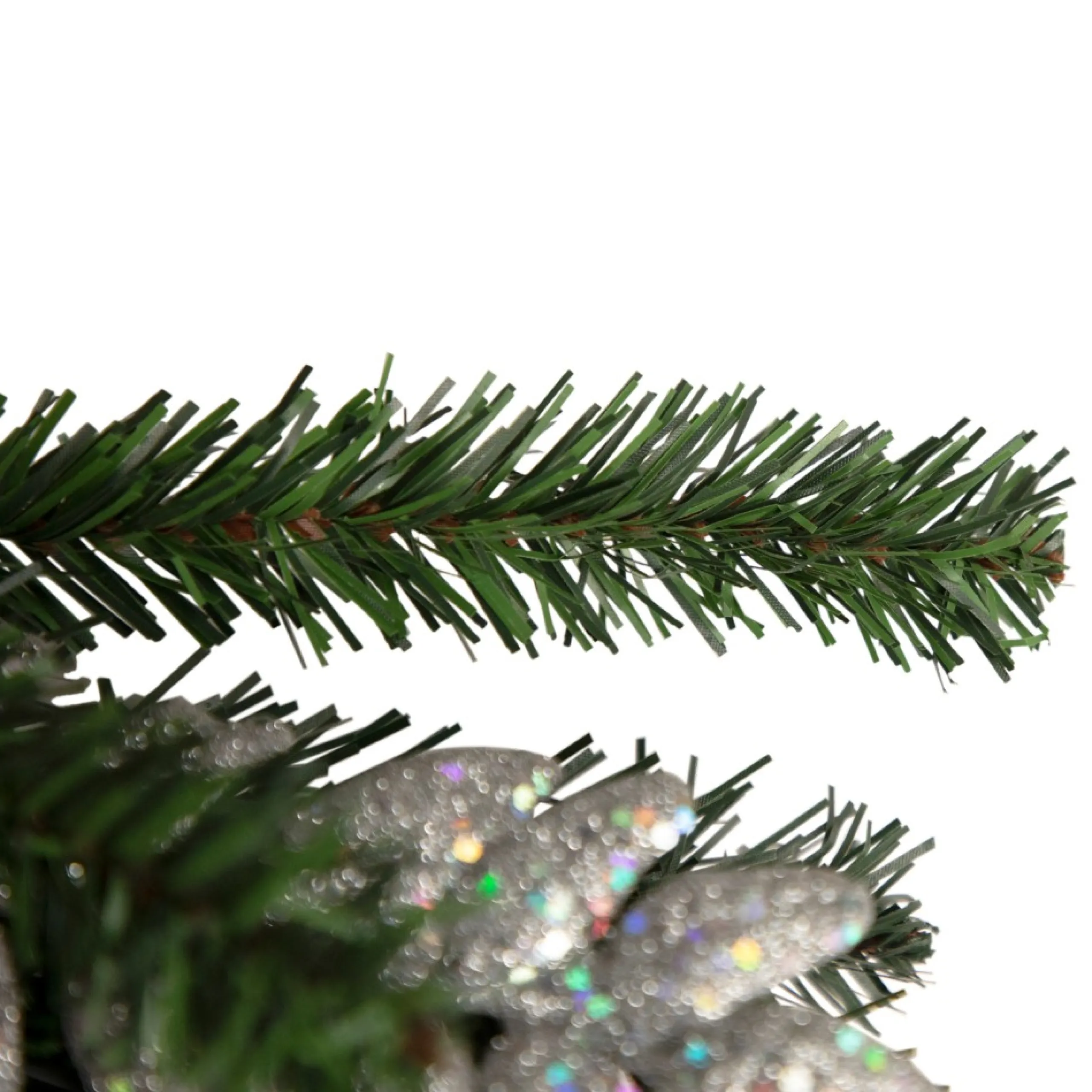 Pre-Lit Teardrops*Northlight 20" Pre-Lit Decorated Green Pine Artificial Teardrop Christmas Swag, Cool White Led Lights