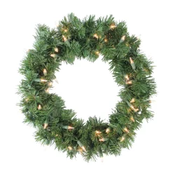 Pre-Lit Wreaths*Allstate 16" Pre-Lit Deluxe Windsor Pine Artificial Christmas Wreath, Clear Lights