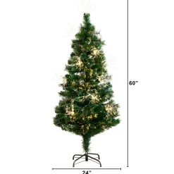Nearly Natural 5 And 5.5 Feet Tall></noscript>5' Pre-Lit Fiber Optic Artificial Christmas Tree, Warm White Led Lights