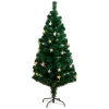 Nearly Natural 5 And 5.5 Feet Tall>5' Pre-Lit Fiber Optic Artificial Christmas Tree With Star, Led Multicolor Lights