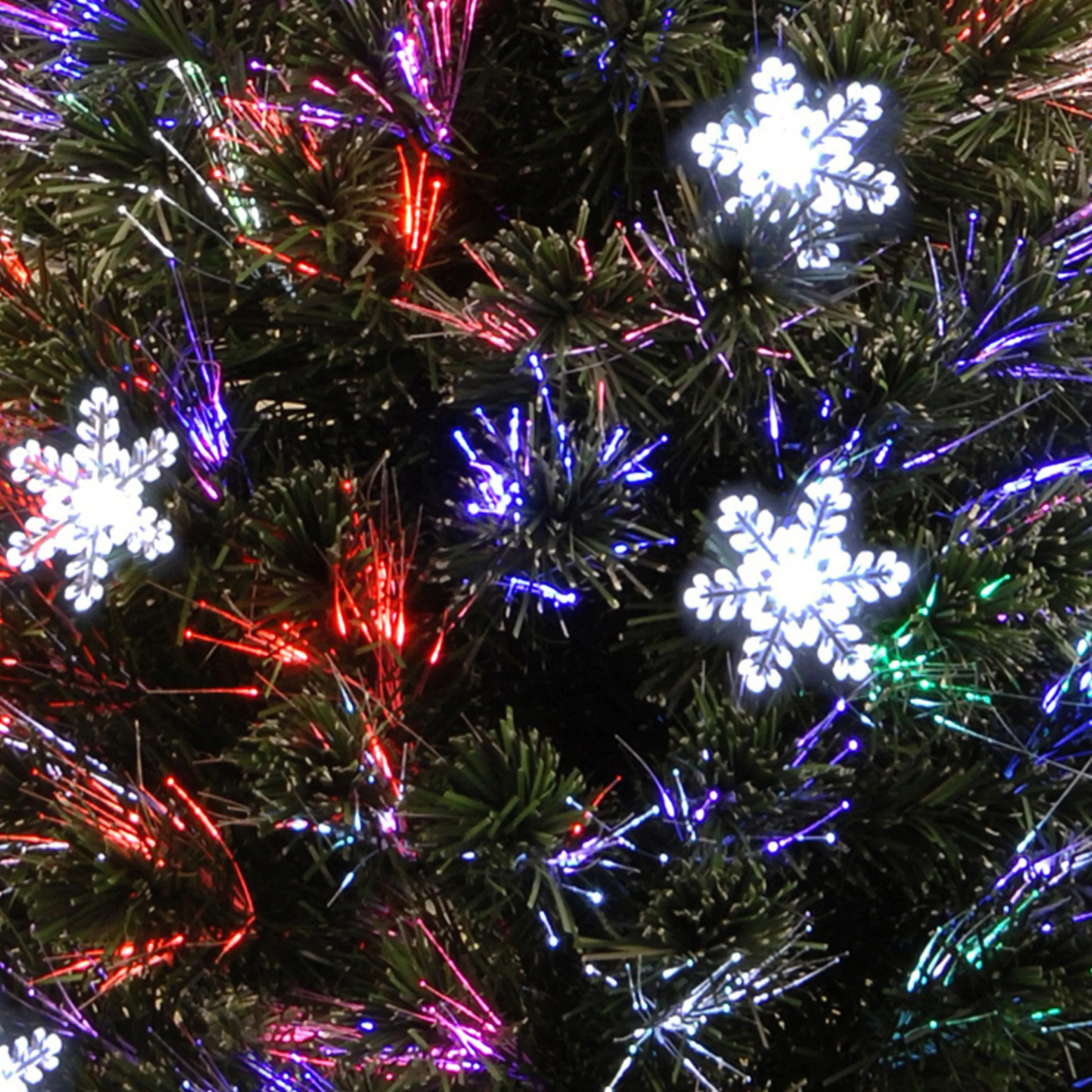 National Tree Company 4 And 4.5 Feet Tall>4' Pre-Lit Fireworks With Snowflakes Artificial Christmas Tree, Multicolor Led Lights