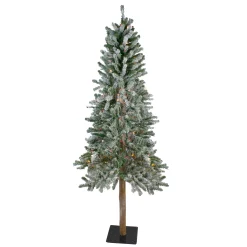 Northlight 6 And 6.5 Feet Tall>6' Pre-Lit Flocked Alpine Artificial Christmas Tree - Multi Lights