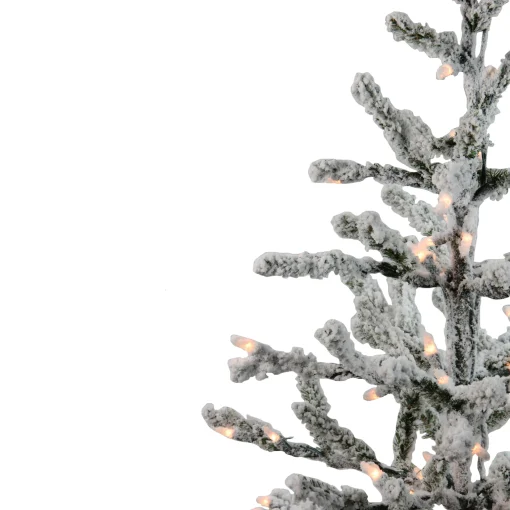 Northlight 3 And 3.5 Feet Tall>3' Pre-Lit Flocked Alpine Twig Artificial Christmas Tree - Warm White Lights
