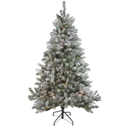 Northlight 7 And 7.5 Feet Tall>7' Pre-Lit Flocked Balsam Pine Artificial Christmas Tree - Clear Lights