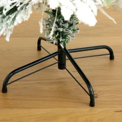 Nearly Natural 5 And 5.5 Feet Tall></noscript>5' Pre-Lit Flocked Fiber Optic Artificial Christmas Tree, Multicolor Led Lights