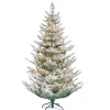 CC Christmas Decor Pre-Lit Traditional Trees>7.5' Pre-Lit Flocked Hillside Spruce Artificial Christmas Tree, Clear Lights