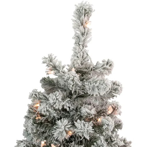 Northlight 4 And 4.5 Feet Tall>4.5' Pre-Lit Flocked Madison Pine Artificial Christmas Tree, Clear Lights