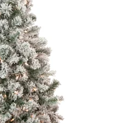 Northlight 4 And 4.5 Feet Tall></noscript>4.5' Pre-Lit Flocked Madison Pine Artificial Christmas Tree, Clear Lights