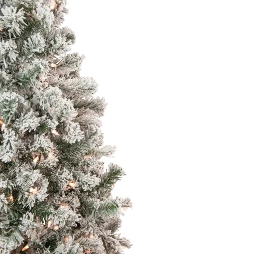 Northlight 4 And 4.5 Feet Tall>4.5' Pre-Lit Flocked Madison Pine Artificial Christmas Tree, Clear Lights